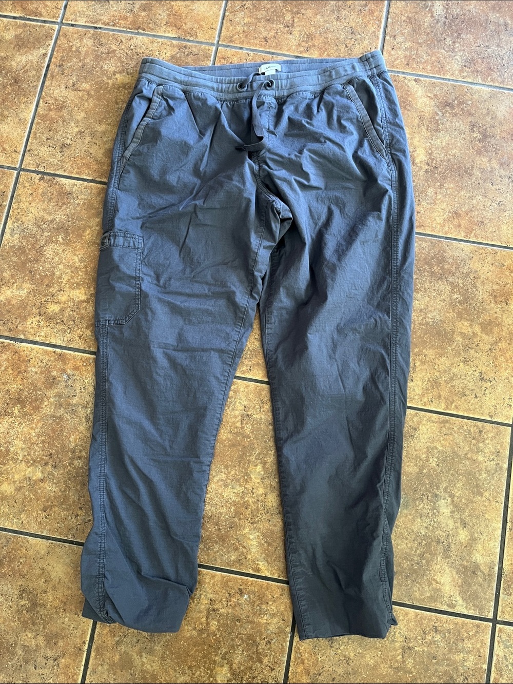LL Bean Drawstring Lined Cargos Women Size L Gray